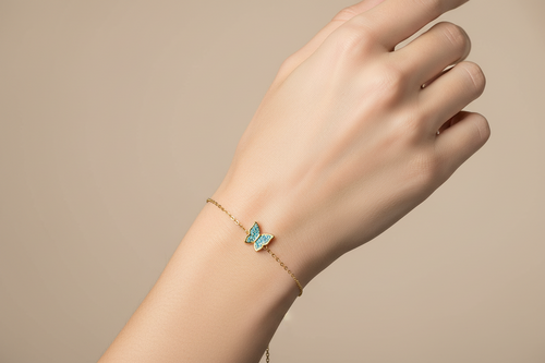 18K Gold-Plated Butterfly Adjustable Bracelet
